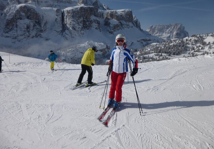 Skifahrer auf der Seiseralm