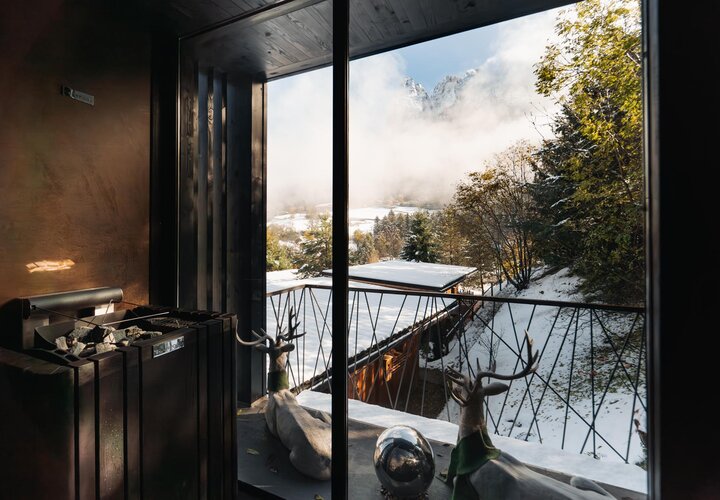 Blick aus der Lodge auf das Bergpanorama